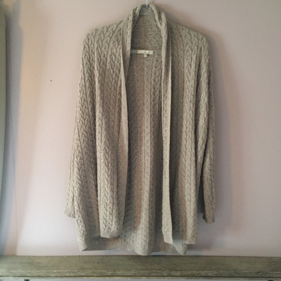 JOAN VASS OVERSIZED KNIT FALL OPEN CARDIGAN - Picture 1 of 8